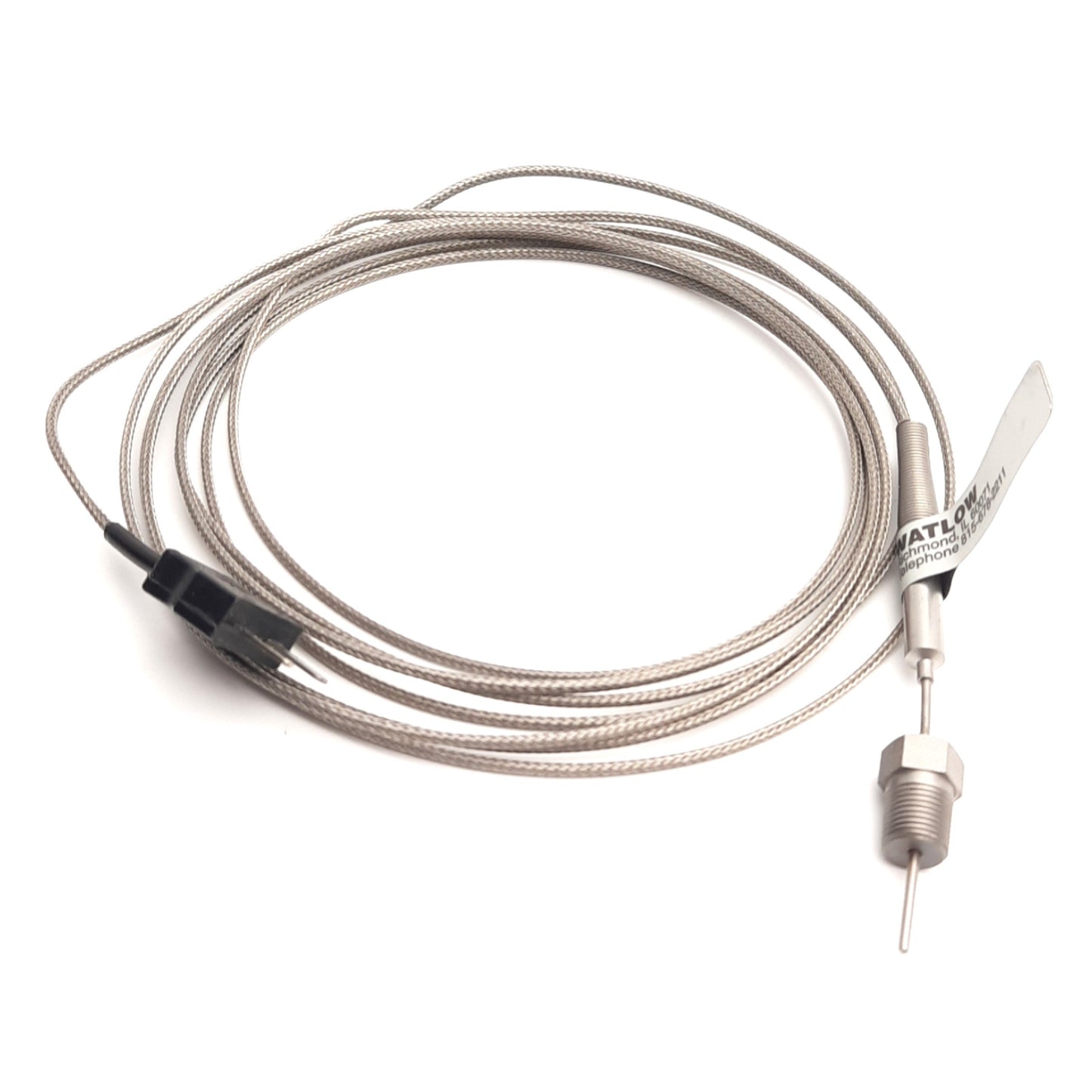 Used Watlow AF-2014168 Type J Thermocouple 0.063" x 2" Sheath, 1/8" NPT, 11Ft Lead