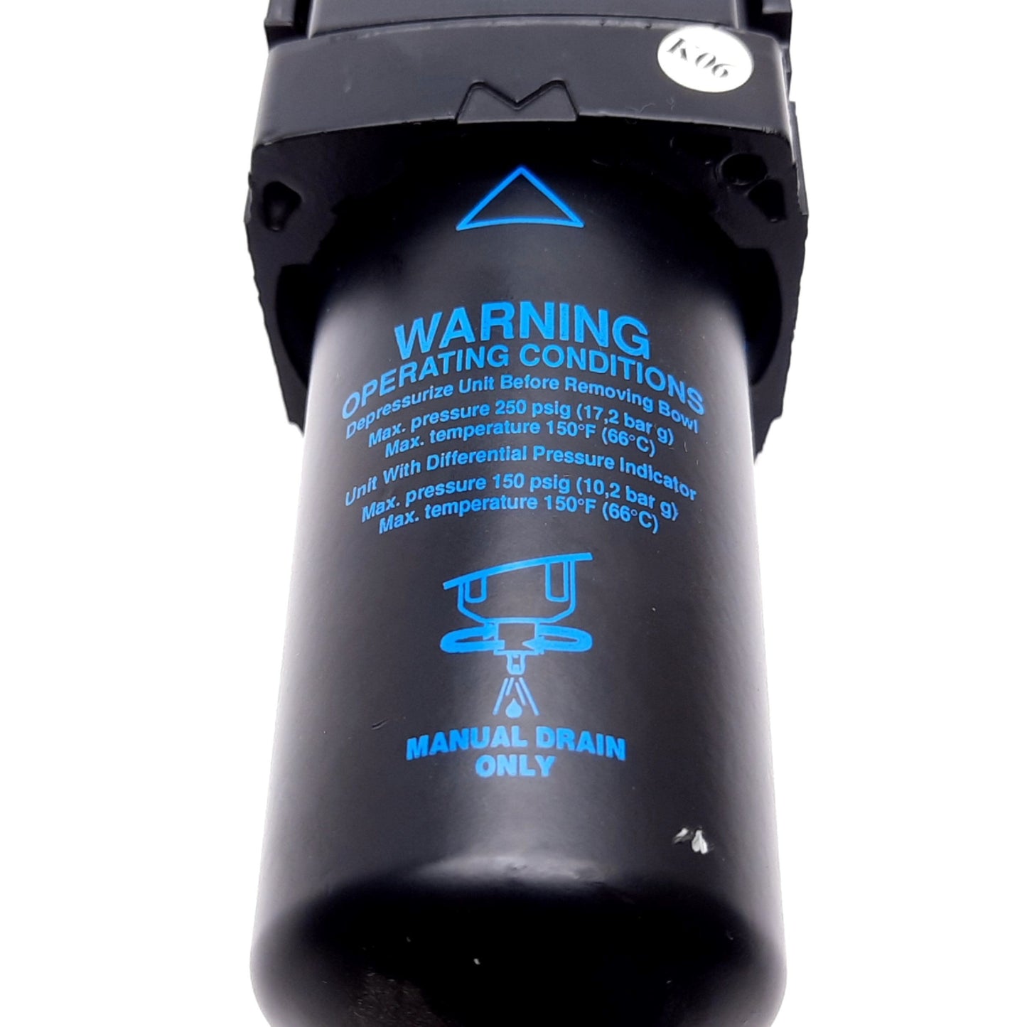 Used Wilkerson F18-04-SL00 Pneumatic Filter, Pressure: 250psi Max, Ports: 1/2" NPT