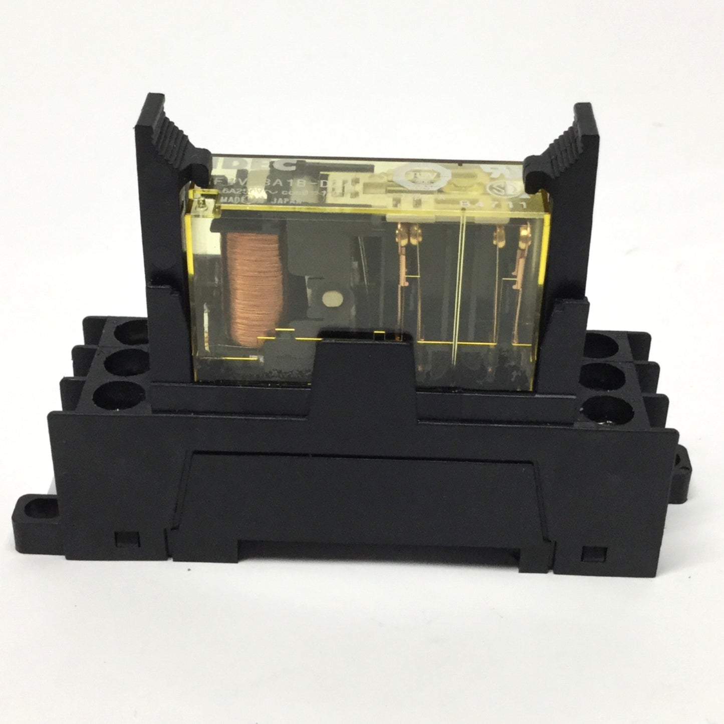 Used Idec RF1V-3A1B-D24 Force Guided Safety Relay 24VDC Coil, 3NO-1NC, 6A 250VAC