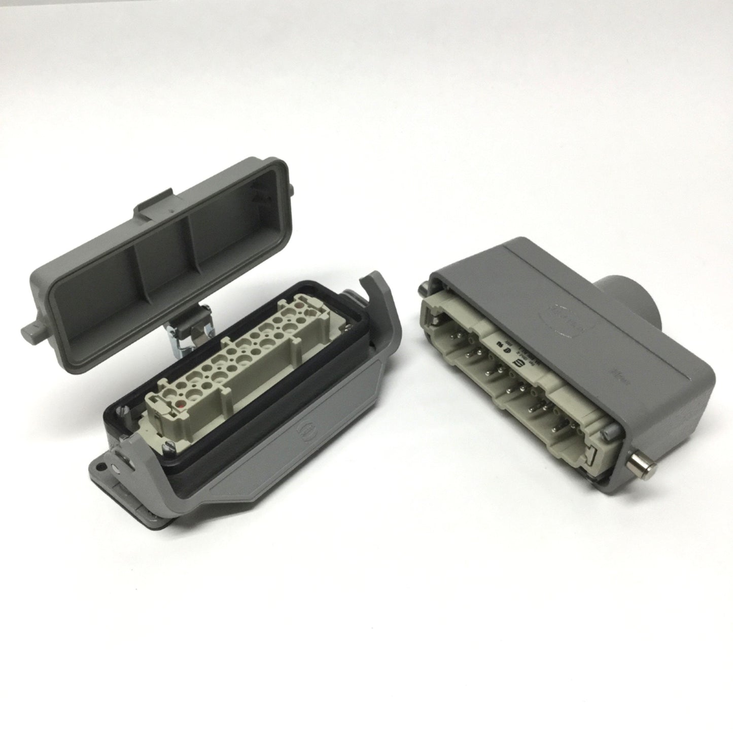 Used Harting HAN 10HvE Bulkhead Hood Housing Connector 10-Pin Male & Female, 830V 16A