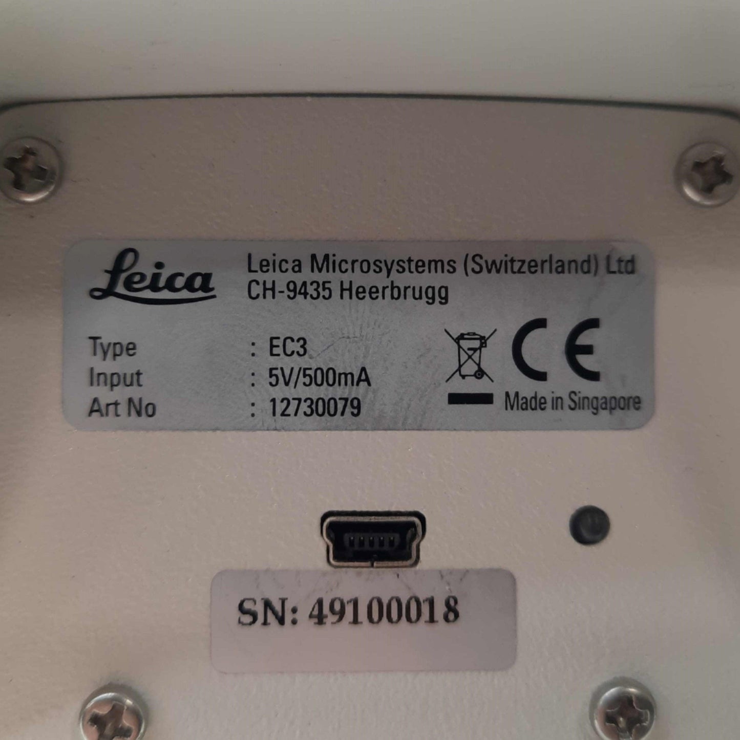 Used Leica EC3 Microscope Digital Camera, 3.1MP @ 15FPS, 1/2"CMOS, USB, C-Mount
