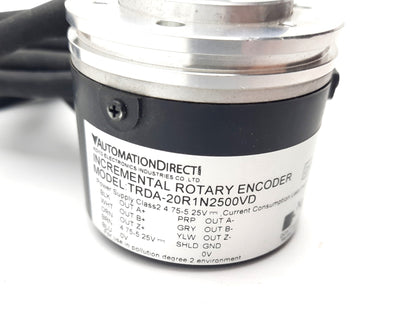 Used Automation Direct TRDA-20R1N2500VD Incremental Rotary Encoder 5VDC 2500ppr 3/8"