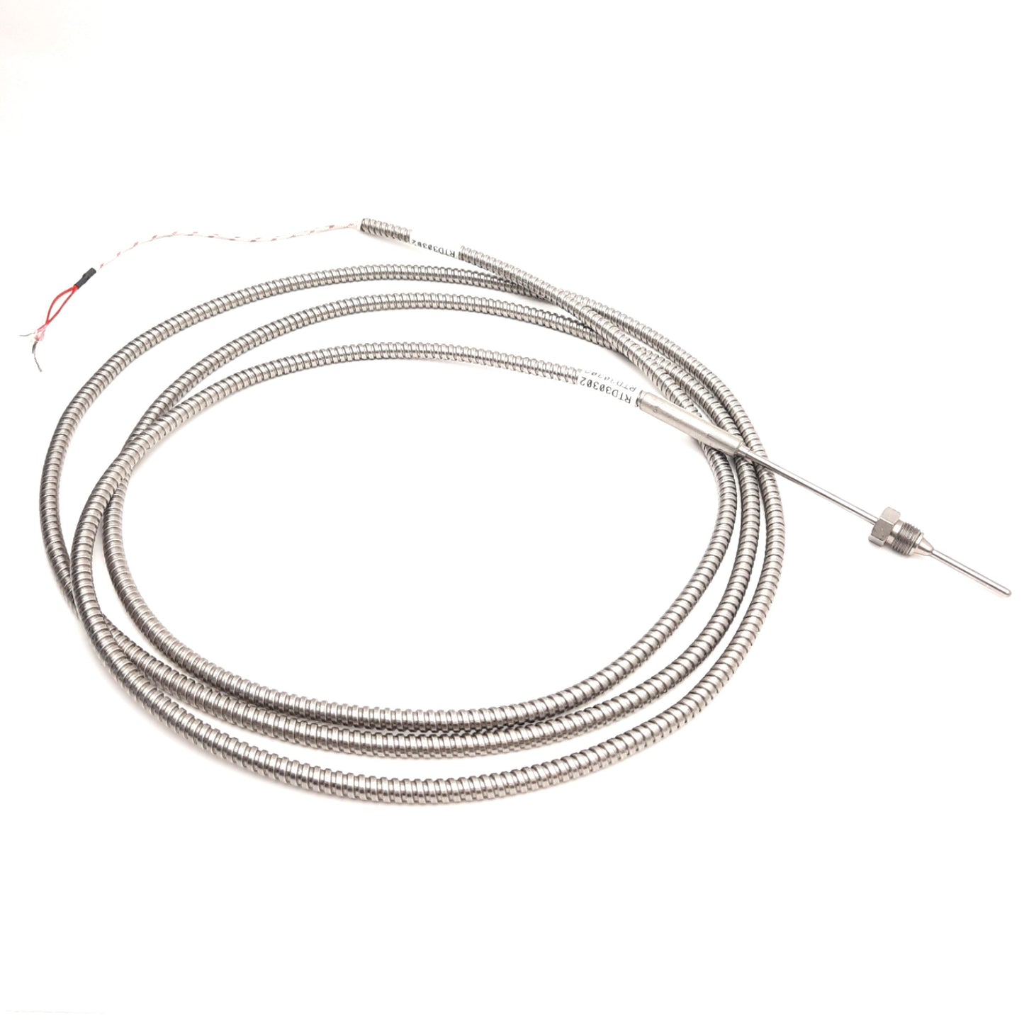 Used Industrial RTD 100Ω 3-Wire, With 1/8" NPT Fitting, 96" Leads, 0.125" Sheath