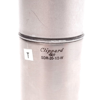 Used Clippard SDR-20-1/2-W Pneumatic Cylinder, Bore: 1.25", Stroke: 0.5", 1/8" NPT