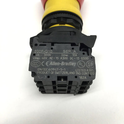 Used Allen Bradley 800FP-MT44 Emergency E-Stop Pushbutton Twist-Release 2NO-1NC