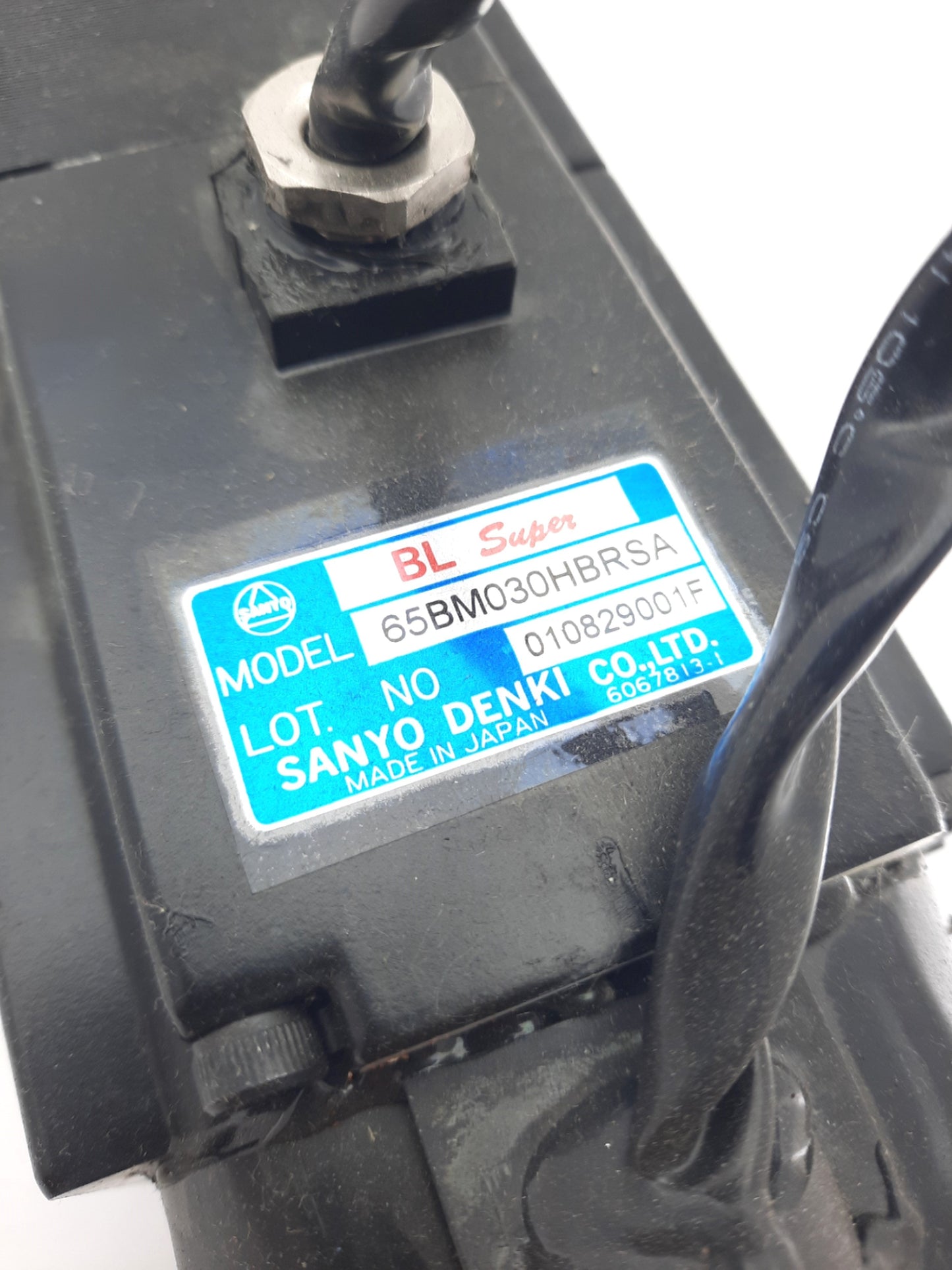Used SANYO DENKI 65BM030HBRSA BL Super AC Servomotor, 16mm Shaft, 200VAC, for A50F