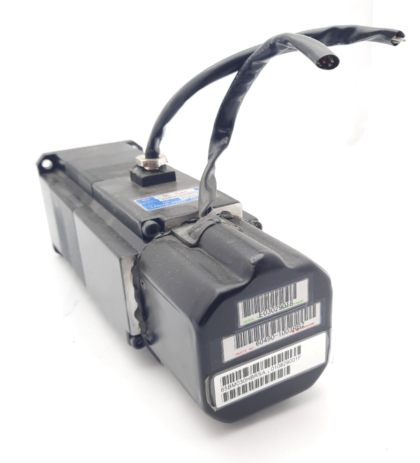 Used SANYO DENKI 65BM030HBRSA BL Super AC Servomotor, 16mm Shaft, 200VAC, for A50F