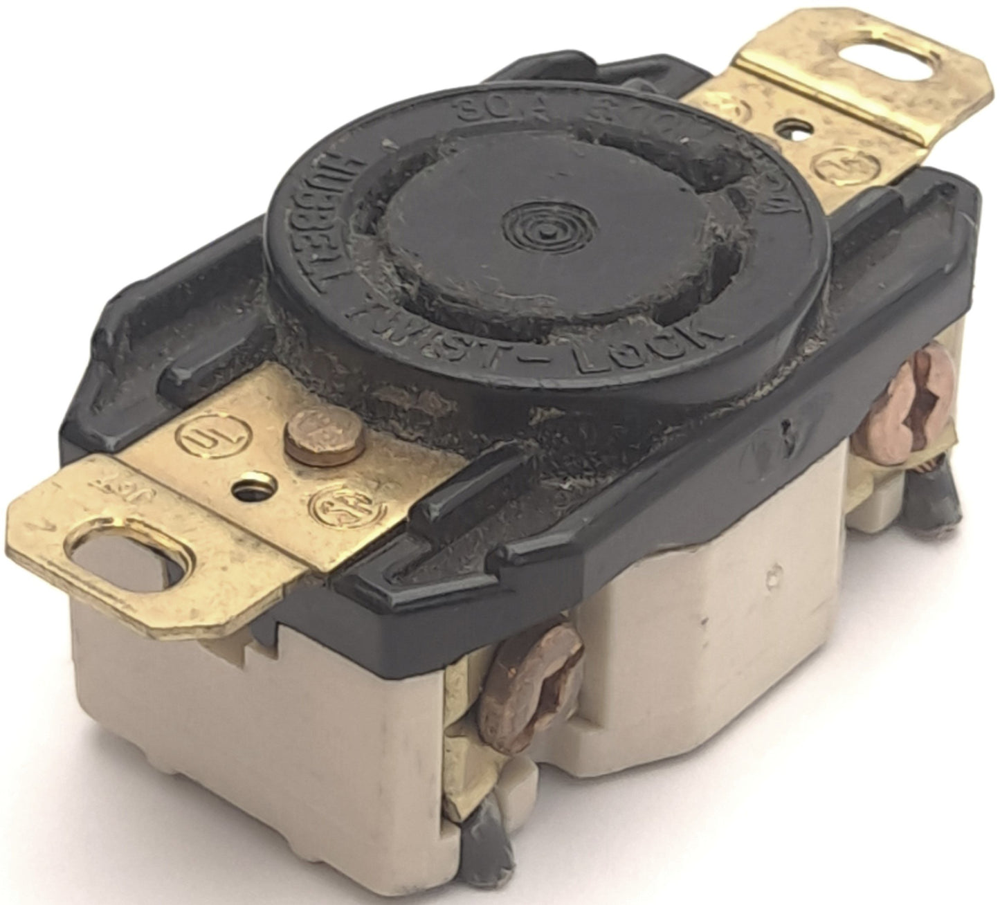 Used Hubbell HBL2740 Twist Lock Receptacle, 30A, 600VAC, 3-Pole, 4-Wire, L17-30R