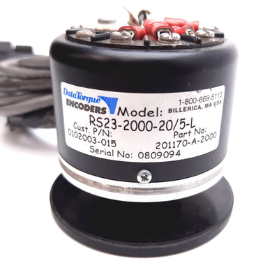 Used Data Torque RS23-2000-20/5-L Incremental Encoder, 2000CPR, 5VDC, 9-Pin D-Sub