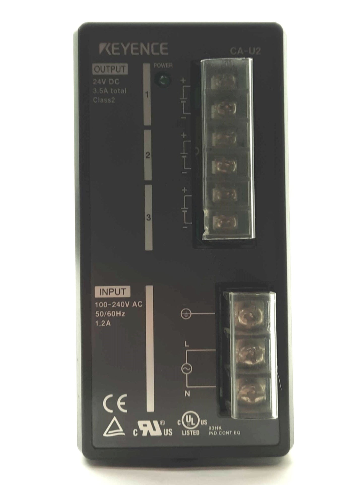Used Keyence CA-U2 Power Supply Out: 24VDC 3.5A In: 100-240VAC 50/60Hz 1.2A DIN Rail
