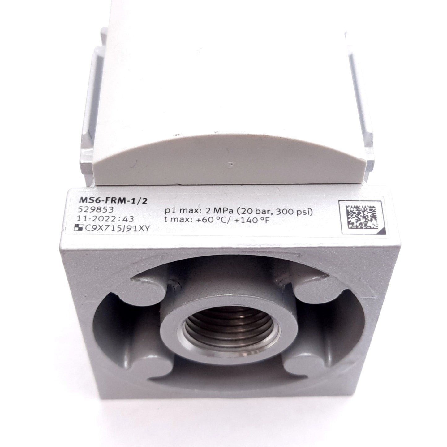 Used Festo MS6-FRM-1/2 Branching Module, G1/2" Female Thread & Cover Plate, 2MPa Max