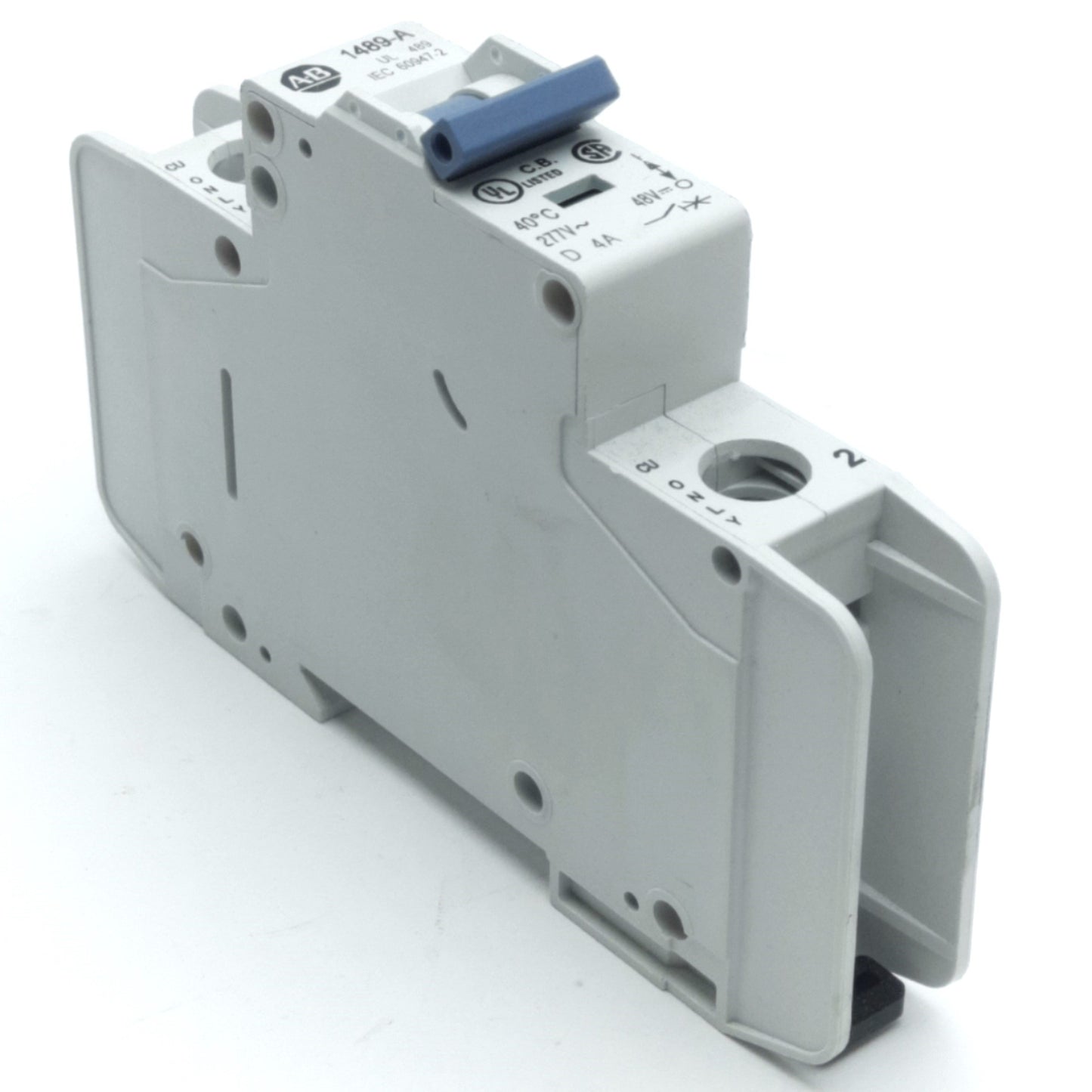 Used Allen Bradley 1489-A1D040 Miniature Circuit Breaker, 1-Pole, 4A, 277VAC/48VDC