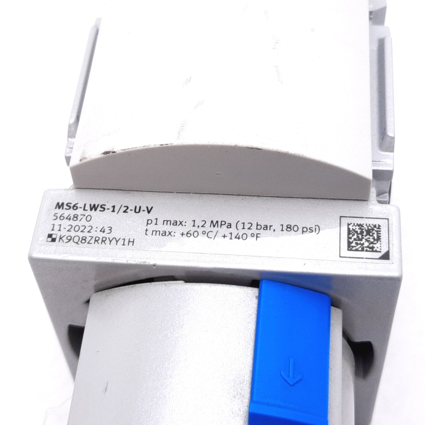Used Festo MS6-LWS-1/2-U-V Pneumatic Water Separator, 1.2MPa Max, Ports: G1/2