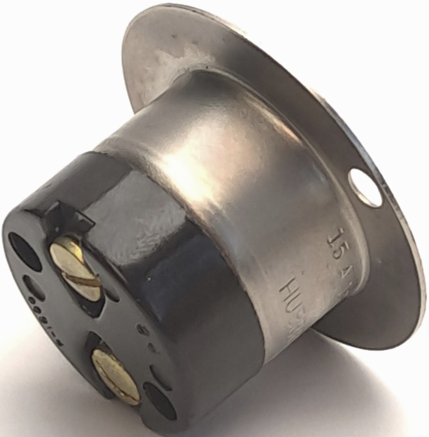 Used Lot of 2 Hubbell HBL7467 Flanged Inlet Twist Lock, 2-Wire Non-Grounding, 2-Pole