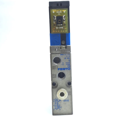 Used Festo MVH-5-1/8-B Solenoid Valve, 0.2MPa-1MPa, 24VDC, 750l/min, M5 Pilot