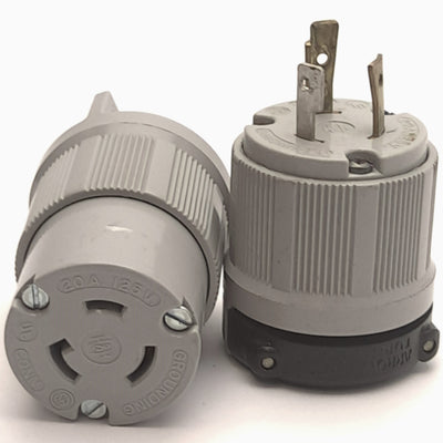 Used Arrow Hart AH6202 Connector Twist-Lock Set, 20A, 125V, 2-Pole, 3-Wire, L5-20