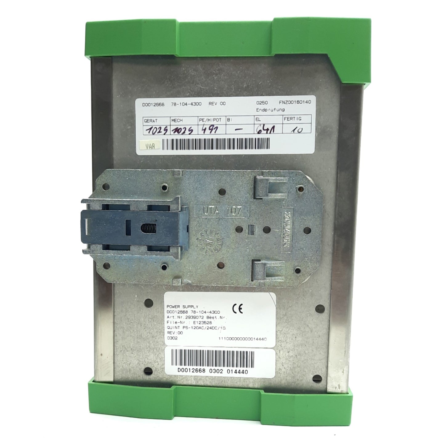 Used Phoenix Contact QUINT-PS-120AC/24DC/10 Power Supply Unit, 120VAC/24VDC, 3A/10A