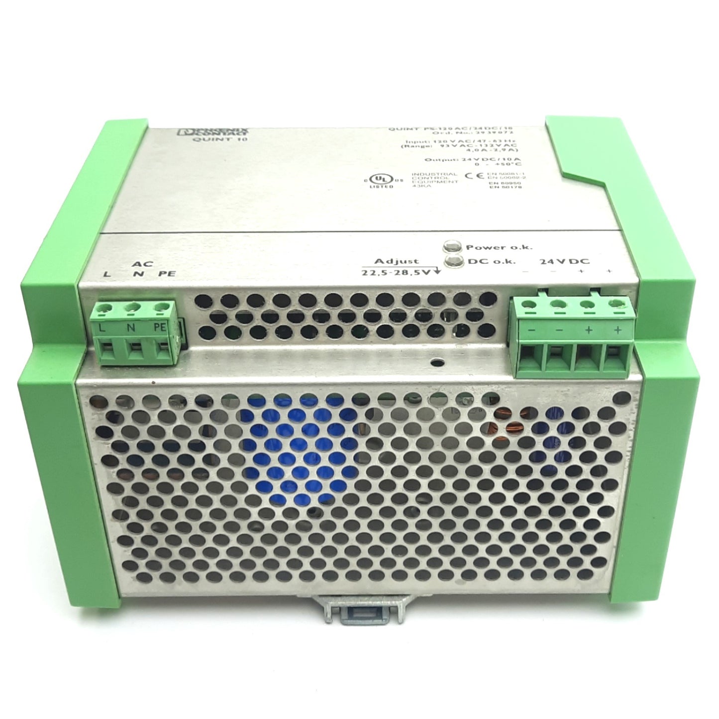 Used Phoenix Contact QUINT-PS-120AC/24DC/10 Power Supply Unit, 120VAC/24VDC, 3A/10A