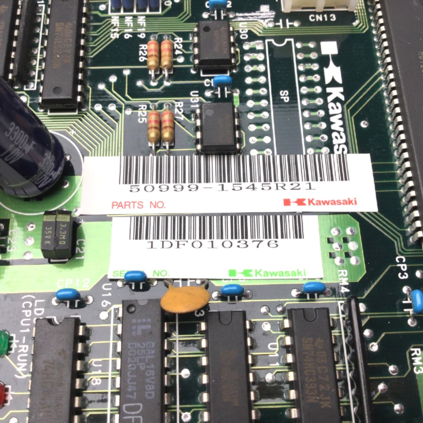 Used Kawasaki Robotics 50999-1545R21 Control Board, TPB-S.V0, 1DF-51, 1DF-11