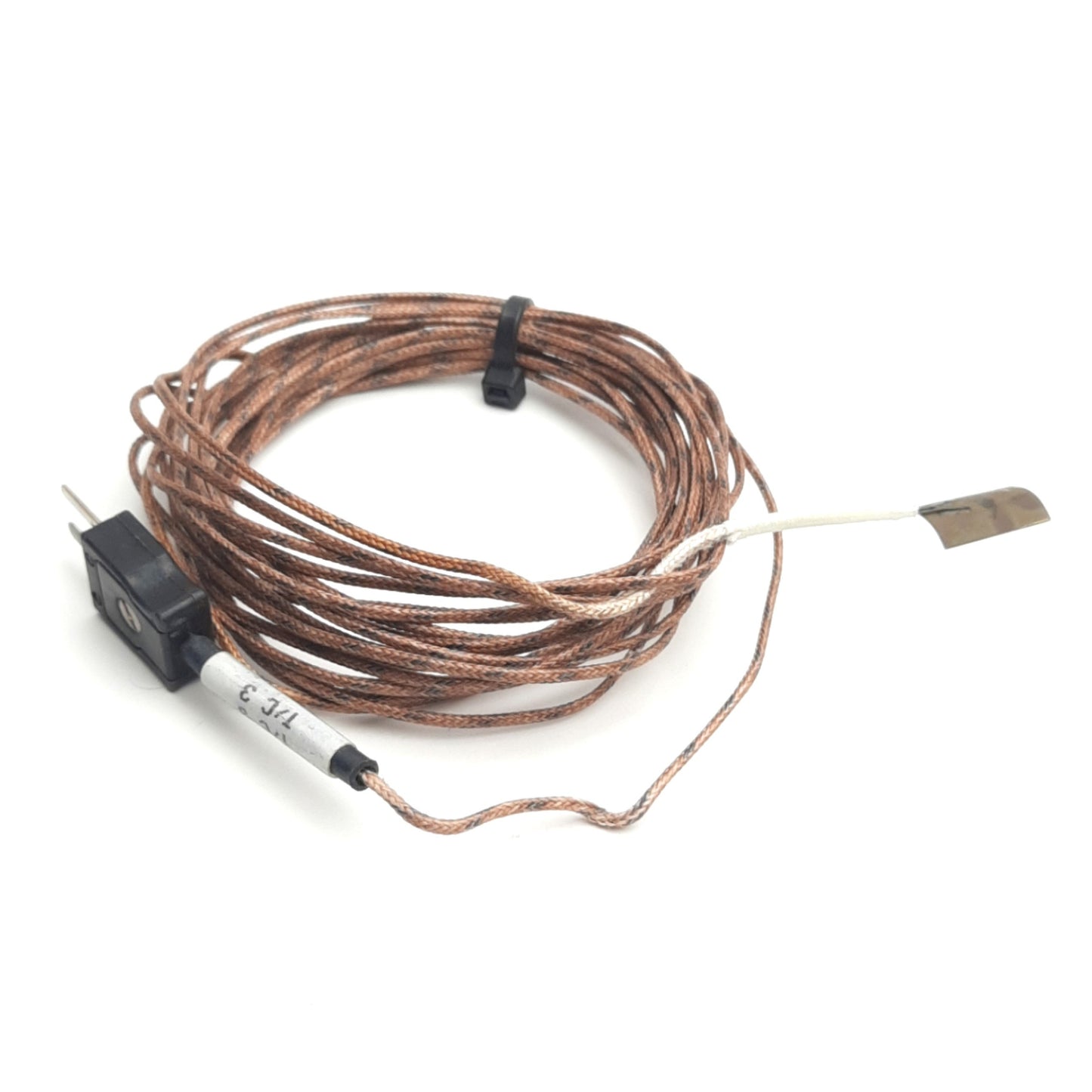 Used Watlow 74XJFGA180F Type J Shim Thermocouple 0.5 x 0.625" Probe, 180" Leads