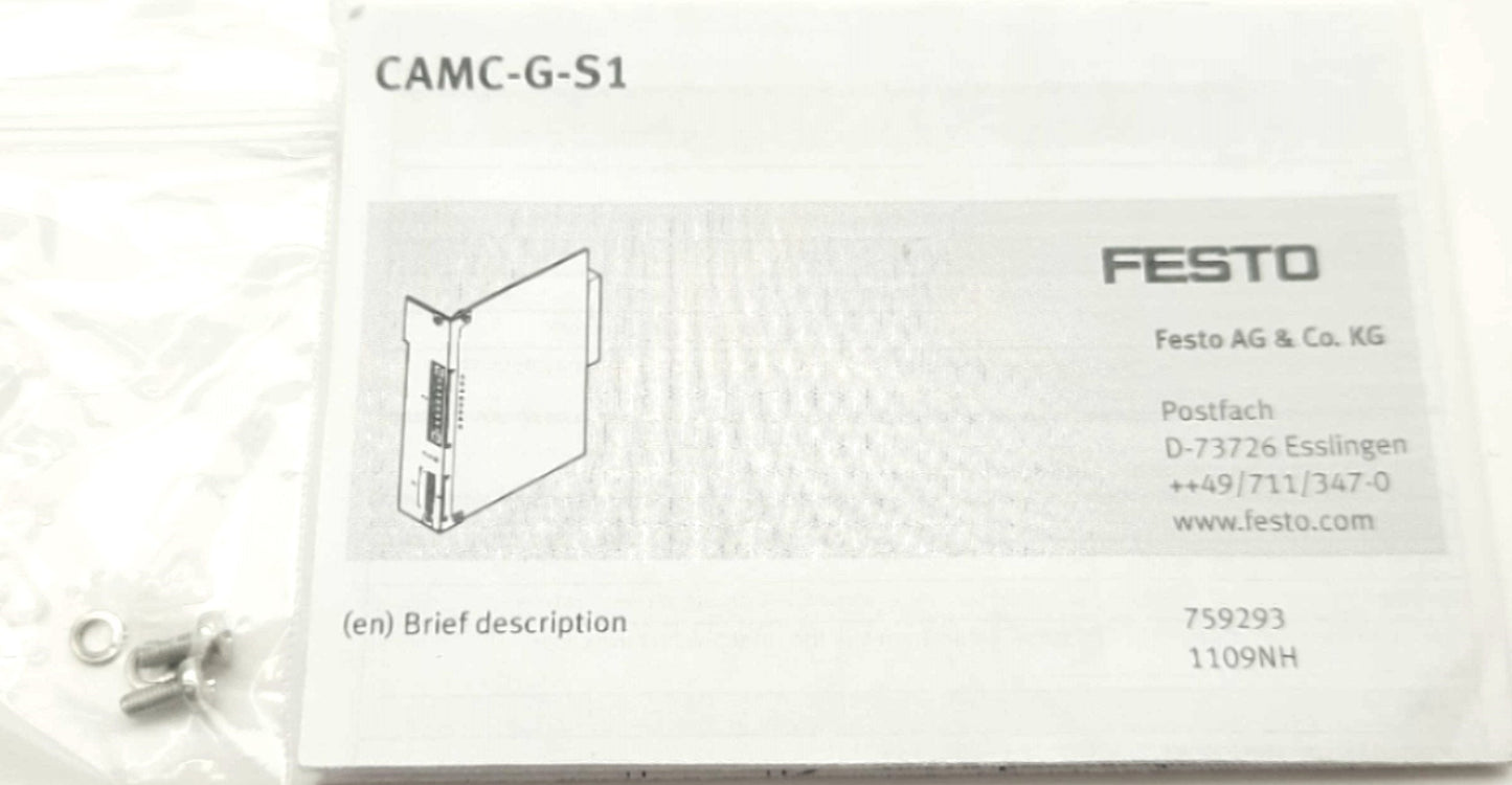 New FESTO CAMC-G-S1 STO Safety Module, Safe Torque Off, for CMMP-AS-...-M3 Drive