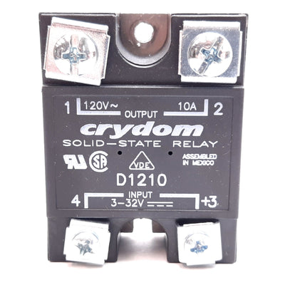 Used Crydom D1210 Solid State Relay, Control: 3-32VDC, Circuit: 120VAC 10A
