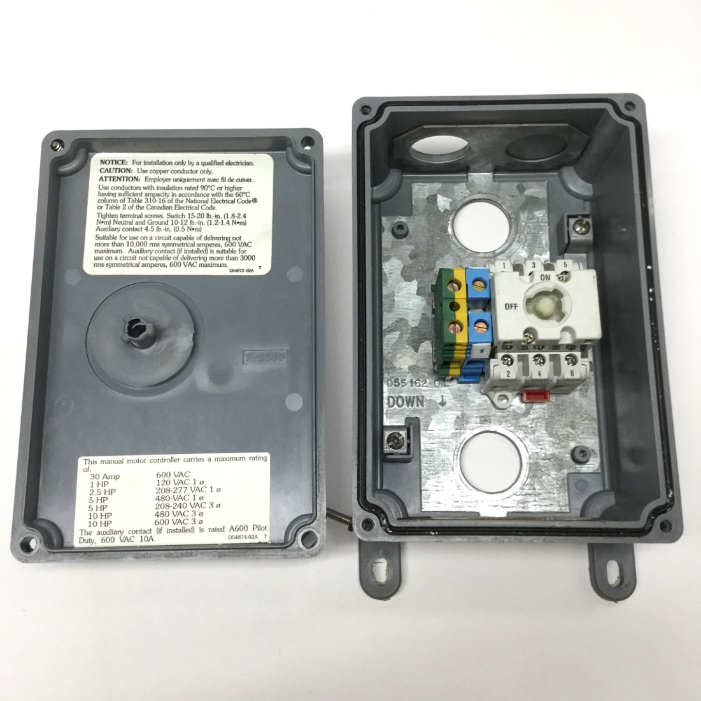 Used Hubbell HBLDS3 Circuit-Lock Disconnect Enclosure 3-Pole 600VAC *w/KG32 Switch*