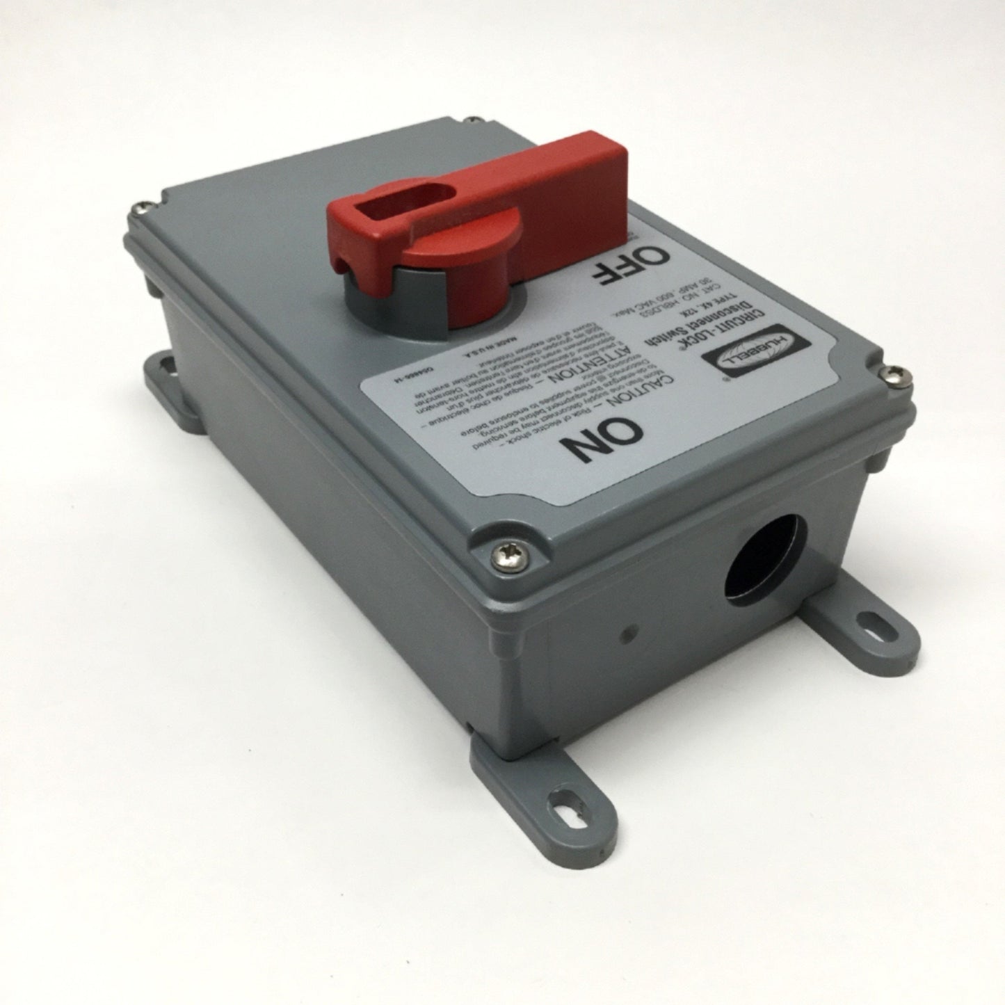 Used Hubbell HBLDS3 Circuit-Lock Disconnect Switch & Enclosure 3-Pole 600VAC 30A