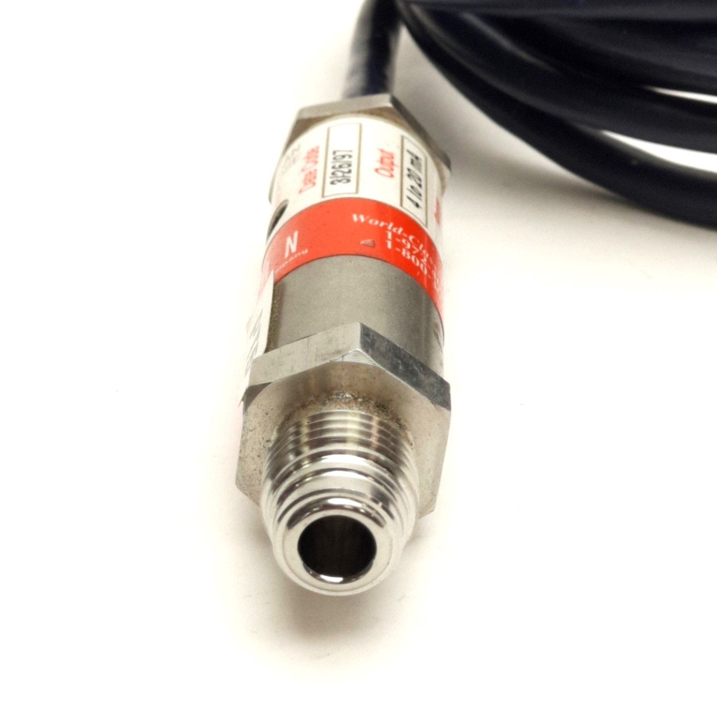 Used SPAN SPT-204 Pressure Sensor, 250PSI to 4-20mA, 1/4"NPT, 24VDC, 6ft Cable