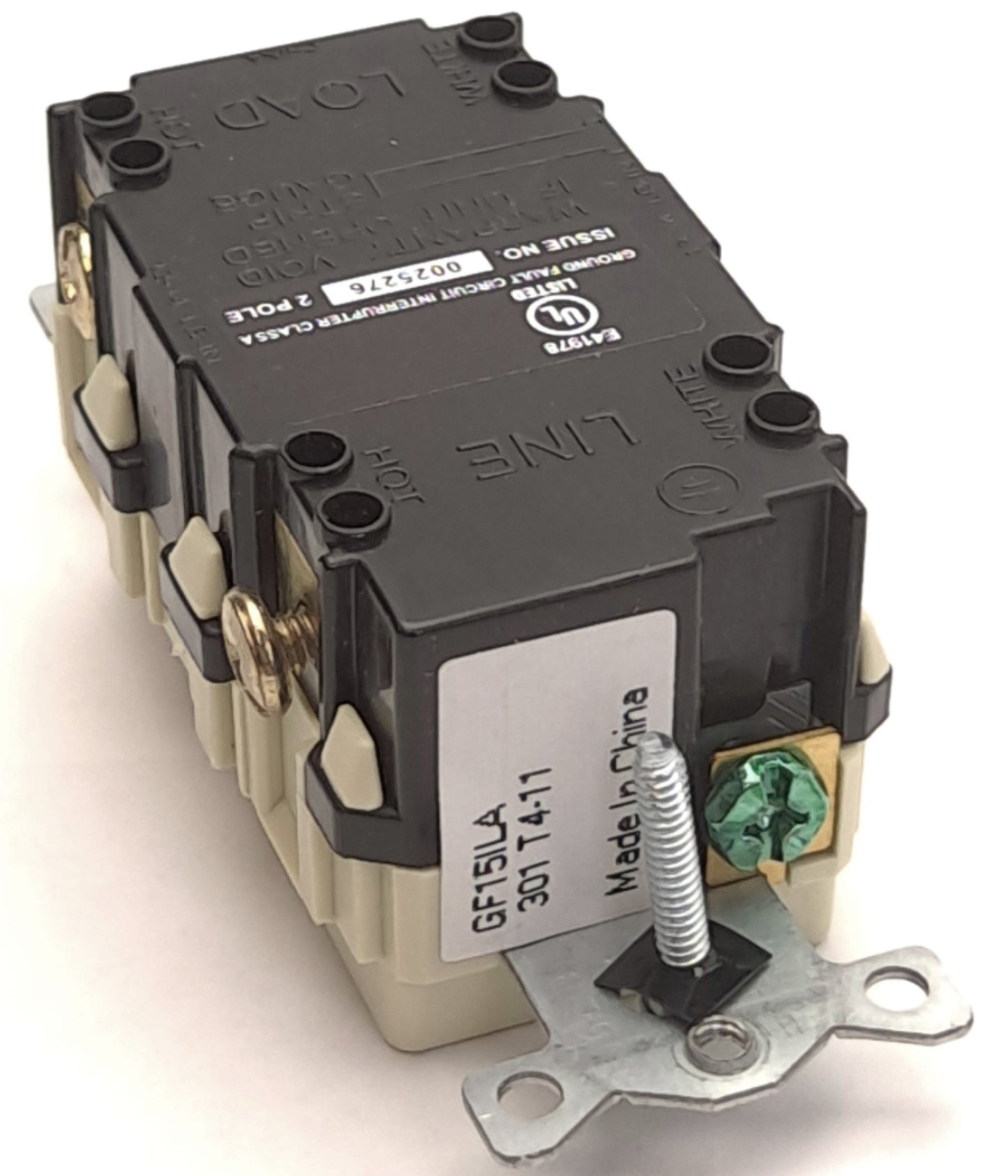 New Lot of 2 Hubbell GF15ILA Self-Test GFCI Receptacle, 15A, 125VAC, 2-Pole, 3-Wire