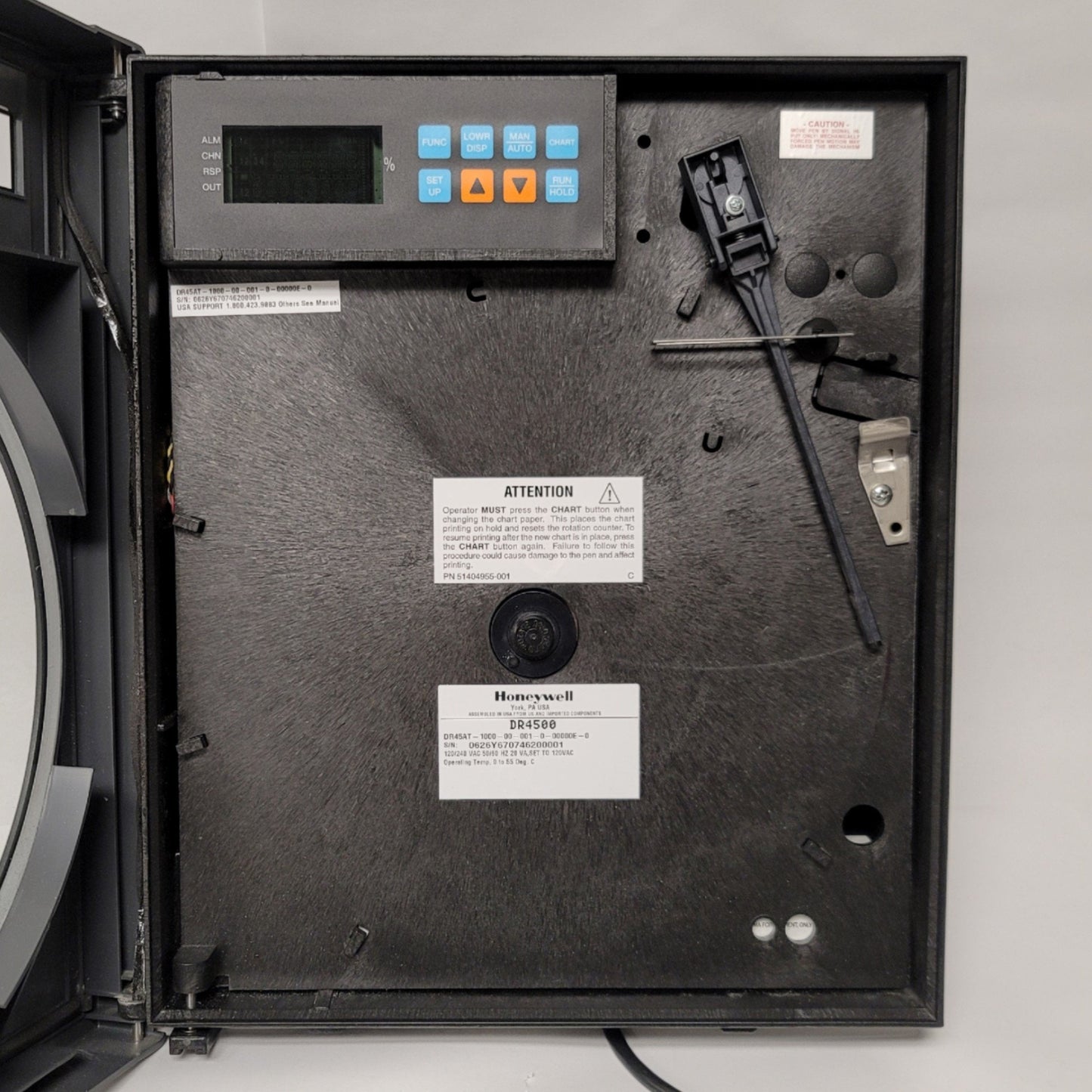Used Honeywell DR45AT-1000-00-001-0-00000E-0 DR4500 Trueline Circular Chart Recorder