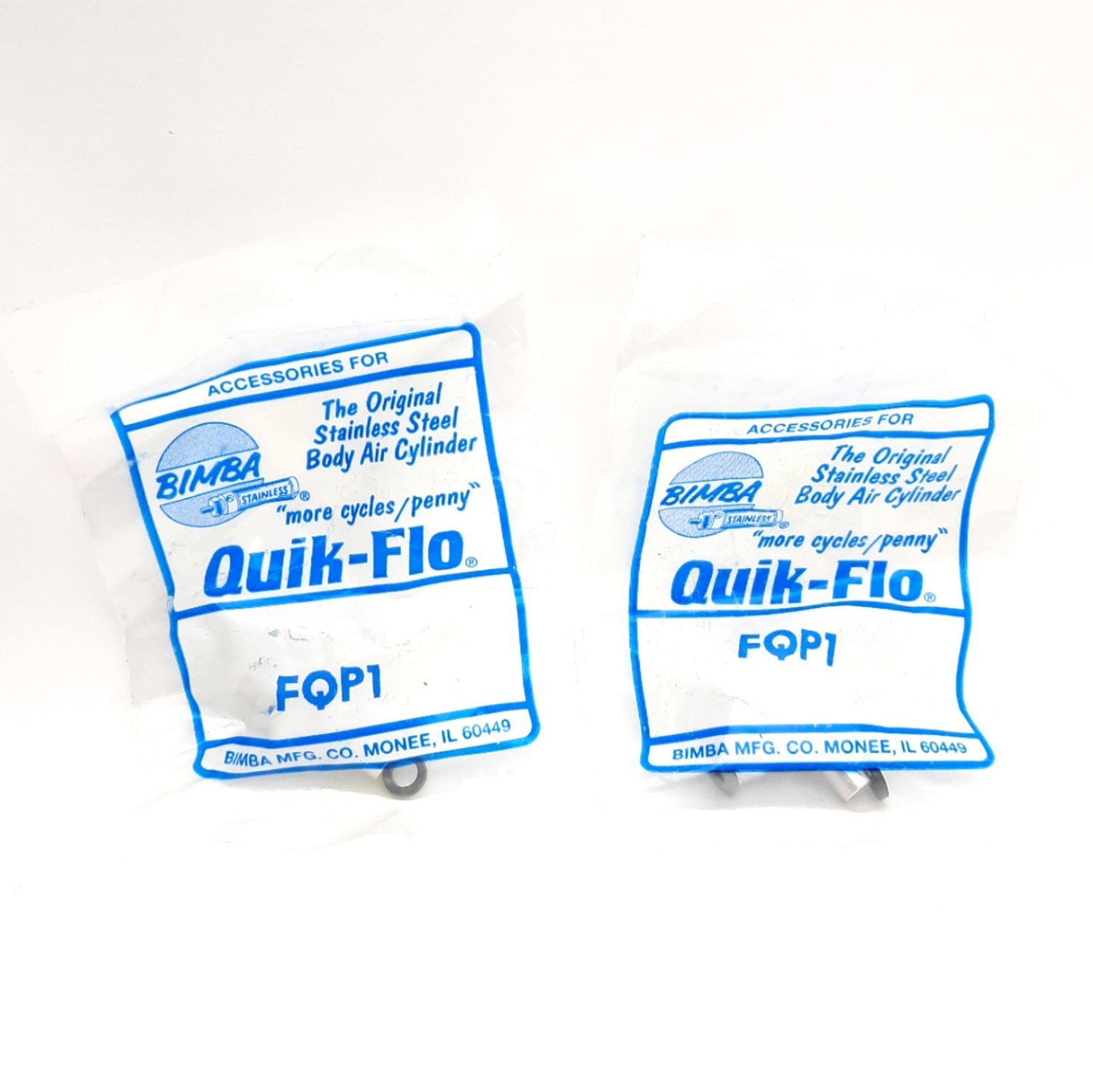 New Lot of 2 Bimba FQP1 Port Mounted Flow Controller, 10-32 Port to 5/32" P2C