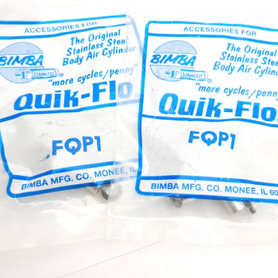 New Lot of 2 Bimba FQP1 Port Mounted Flow Controller, 10-32 Port to 5/32" P2C