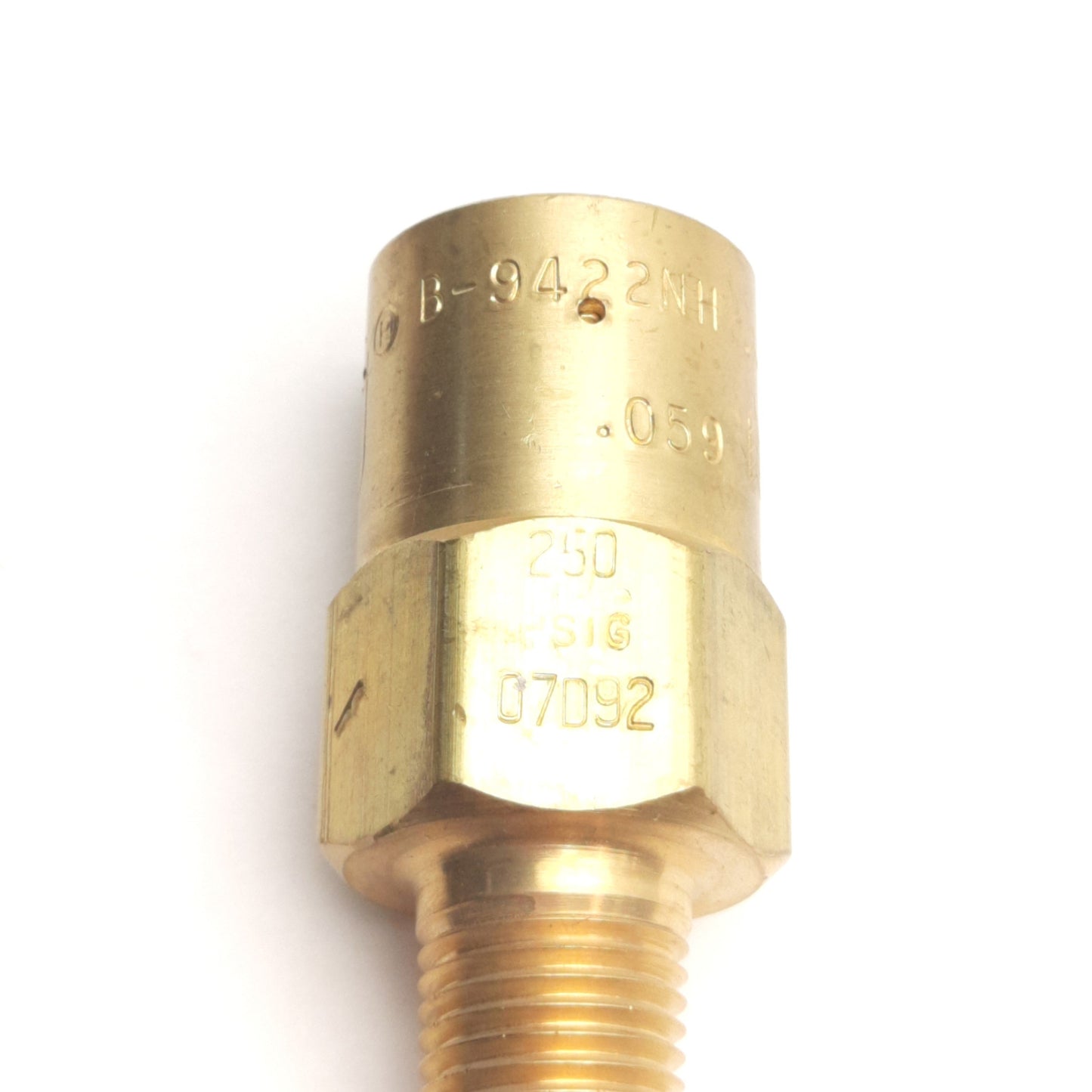 Used Rego B-9422NH Pressure Relief Valve, Brass, 250 Psig, 1/4" NPT Male, 07D92