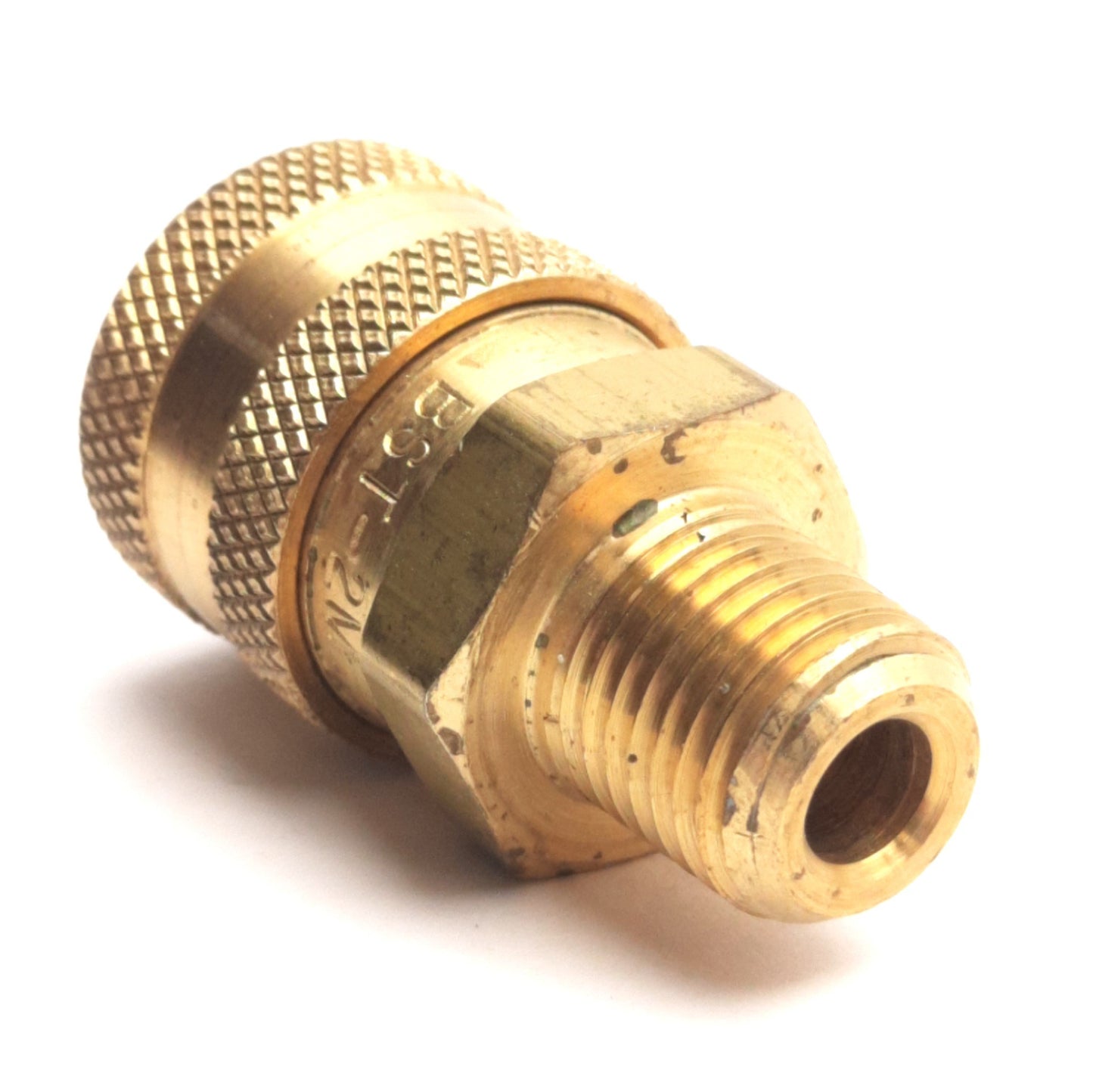 Used Lot of 2 Parker BST-2M Hydraulic Quick Connect Hose Coupling, 1/4" NPT Male