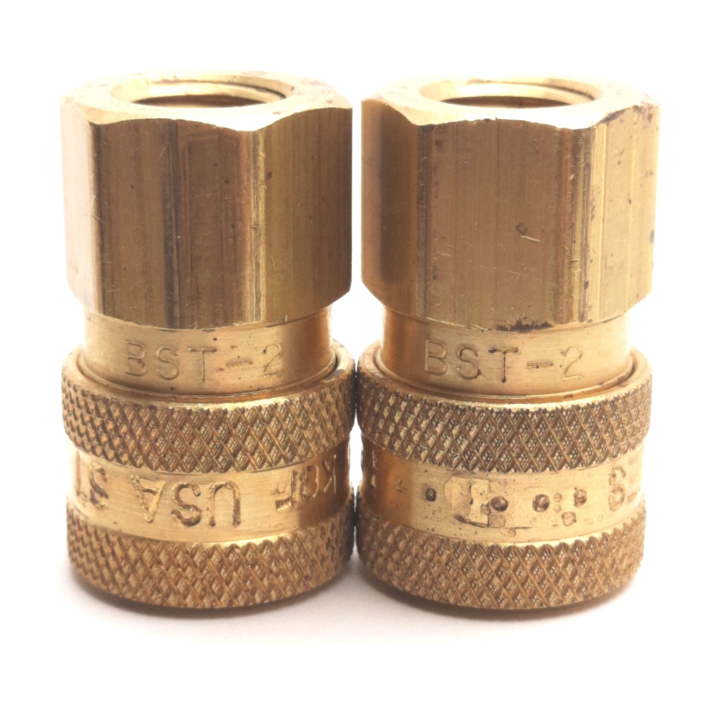 Used Lot of 2 Parker BST-2 Hydraulic Quick Connect Hose Coupling, 1/4" NPT Female