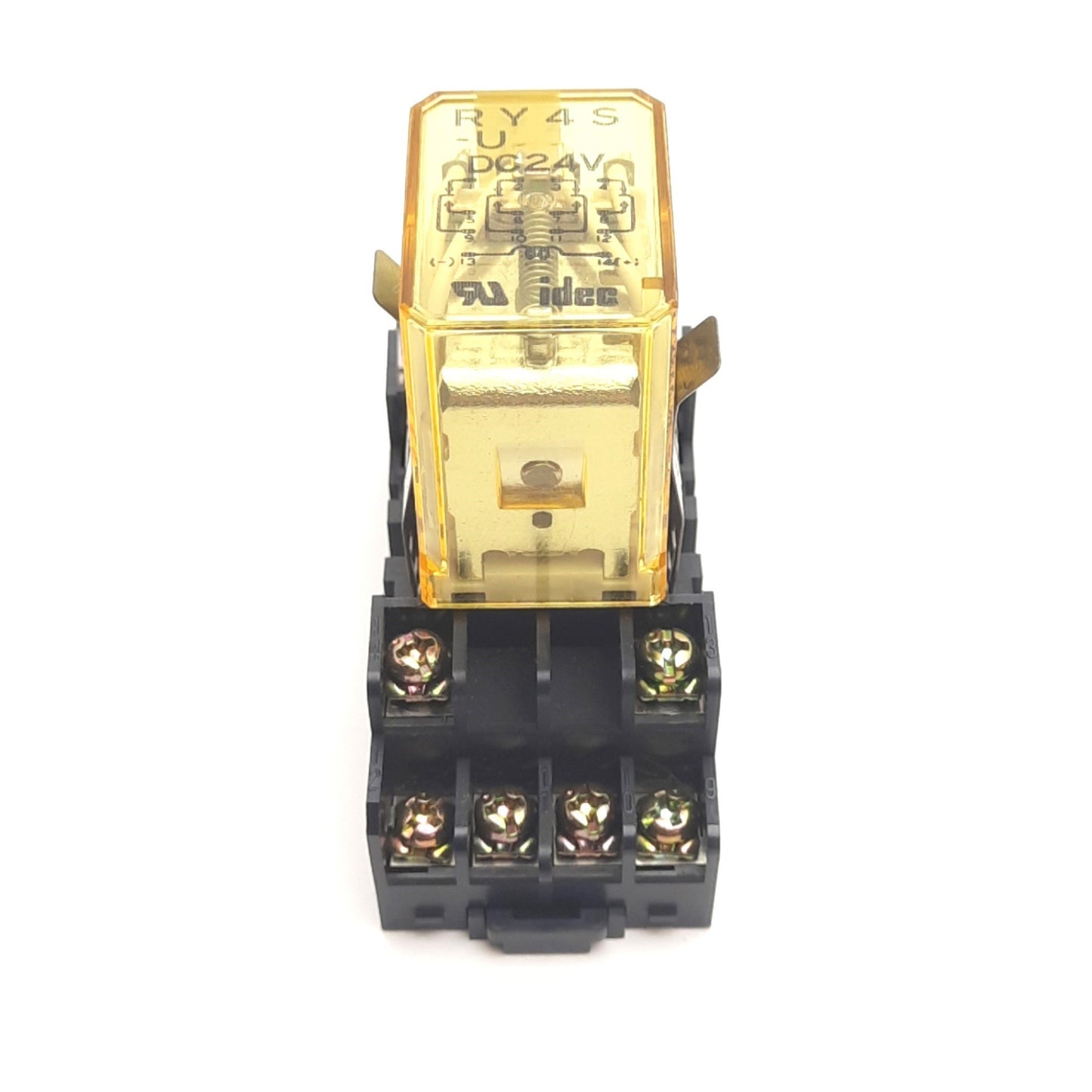 Used Lot of 4 IDEC RY4S-UDC24V Power Relay, 14-Pin, 4PDT 240VAC 5A, 24VDC Coil