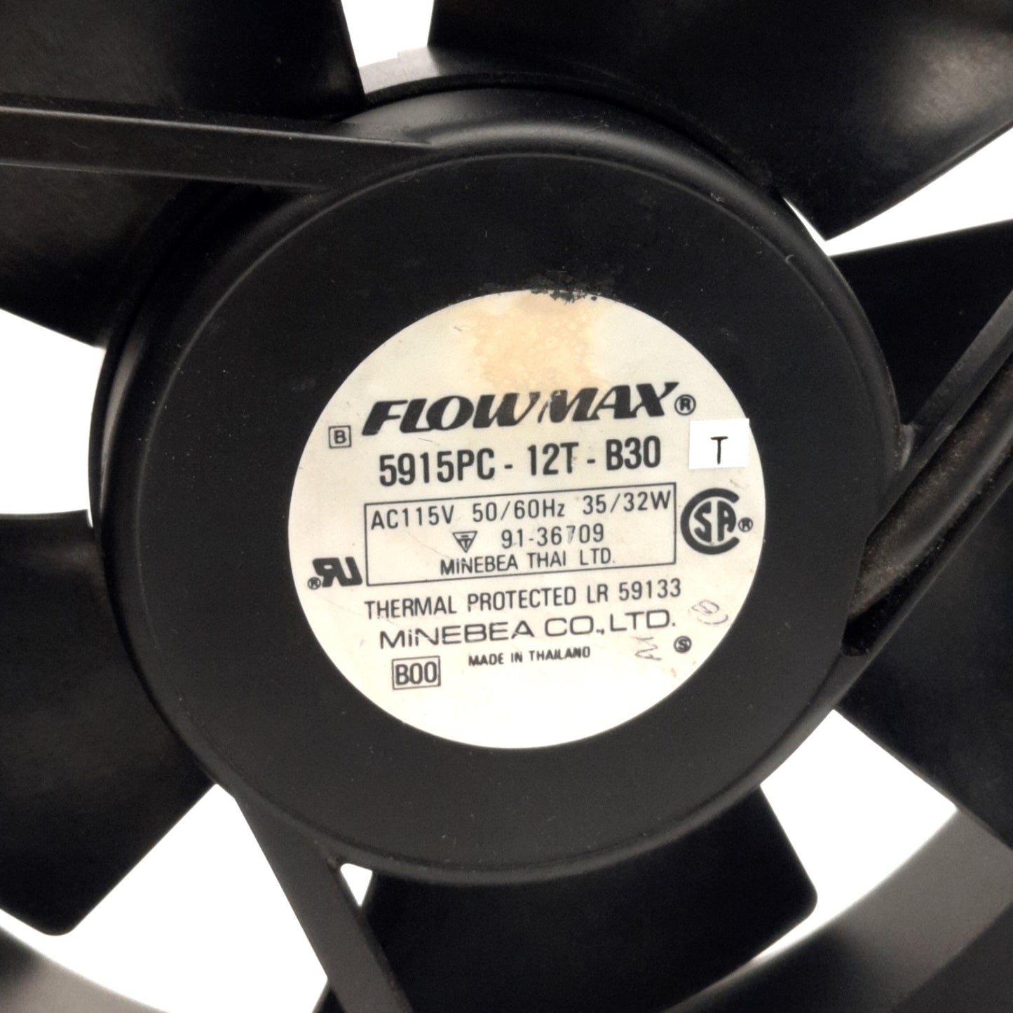 Used Flowmax 5915PC-12T-B30 Axial AC Fan, 115V AC 50/60HZ, 150mm, 222.4 CFM