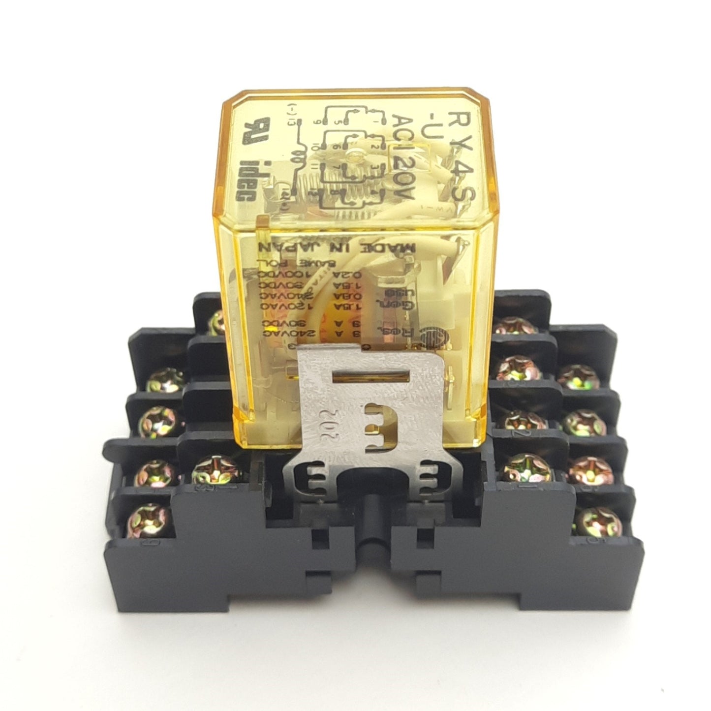 Used Lot of 3 IDEC RY4S-UAC120V Power Relay 14-Pin 4PDT 240VAC/30VDC 5A 120VAC Coil