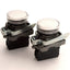 Used Lot of 2 Schneider Electric ZBV-M1 Light Module with 40mm White Pushbutton, 24V