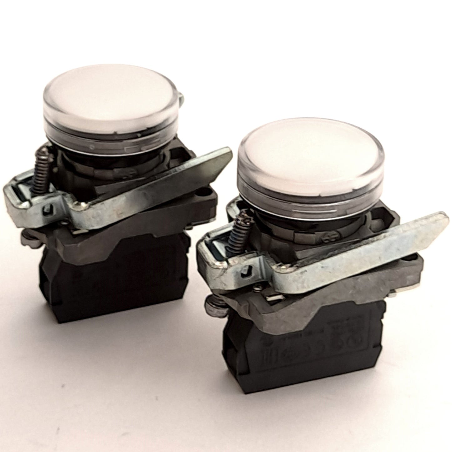 Used Lot of 2 Schneider Electric ZBV-M1 Light Module with 40mm White Pushbutton, 24V