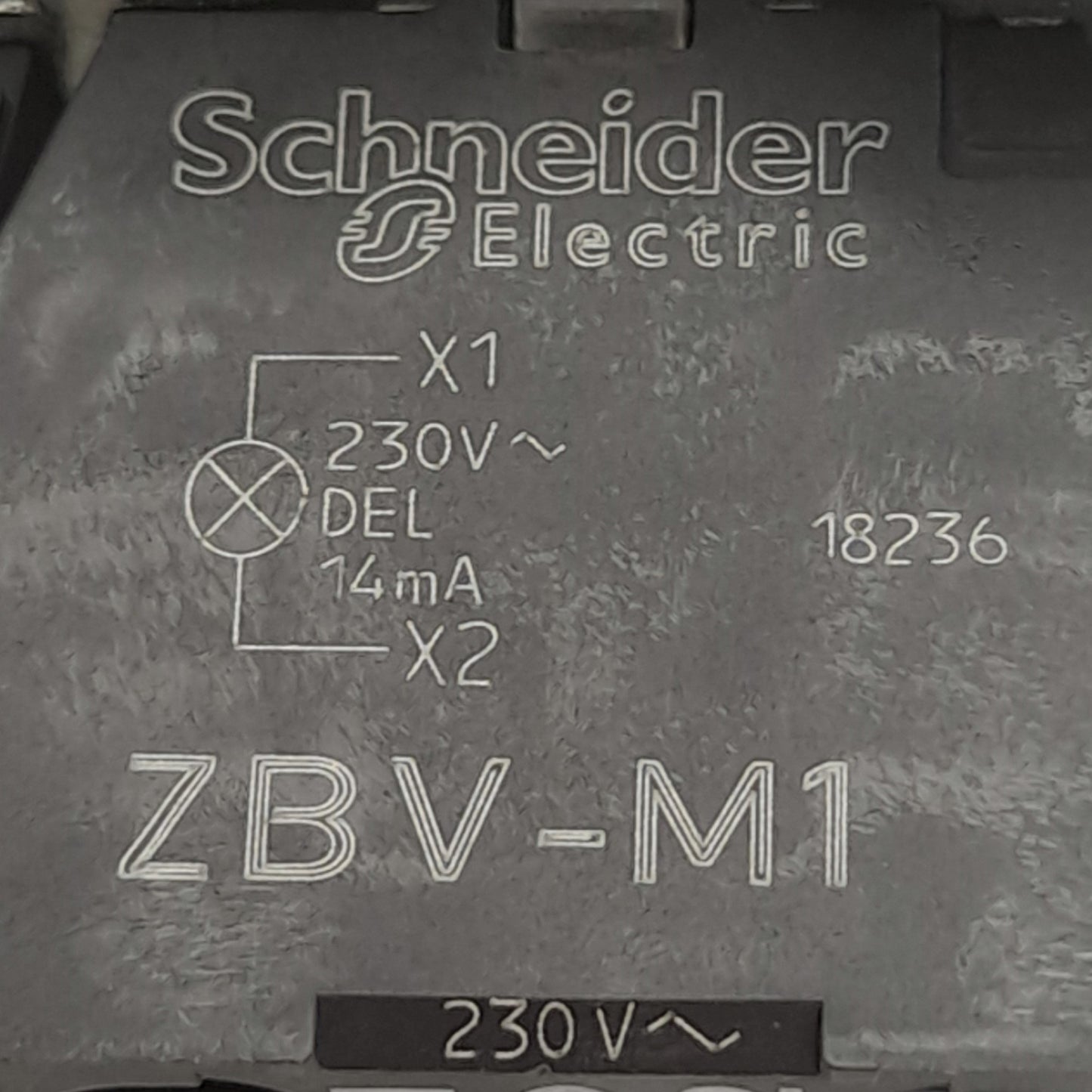 Used Lot of 2 Schneider Electric ZBV-M1 Light Module with 40mm White Pushbutton, 24V