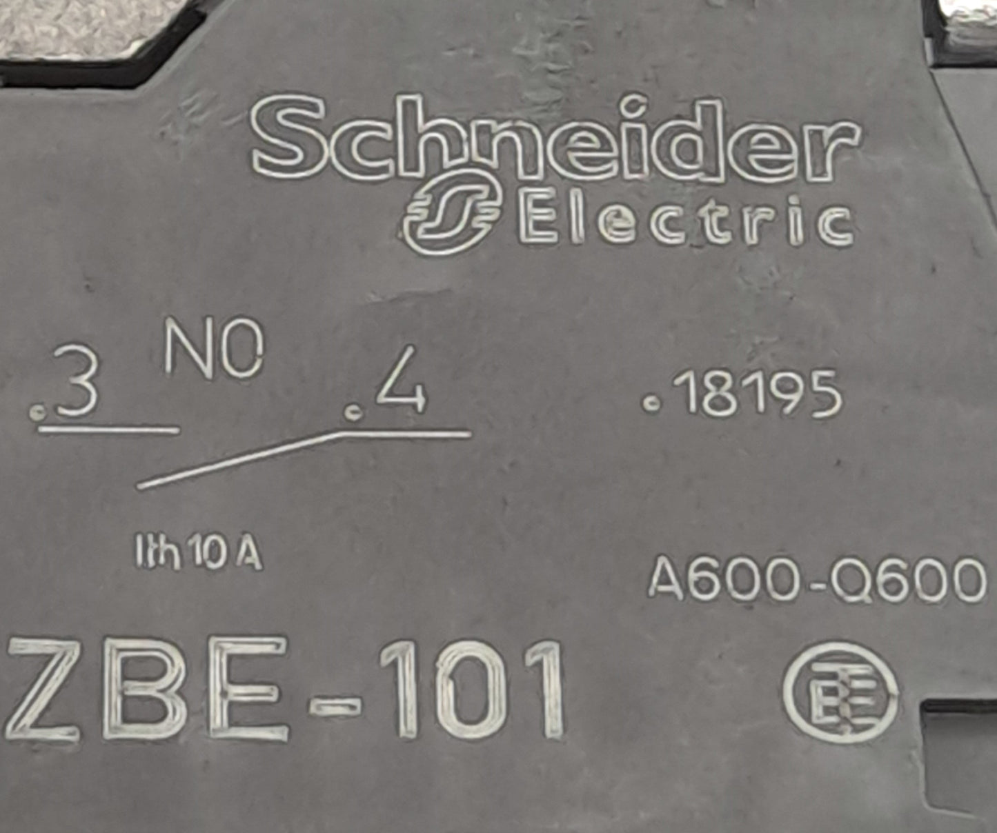 Used Schneider Electric ZBV-B4, ZBE-101 Contact Blocks w/ Red Pushbutton, 1NO Contact