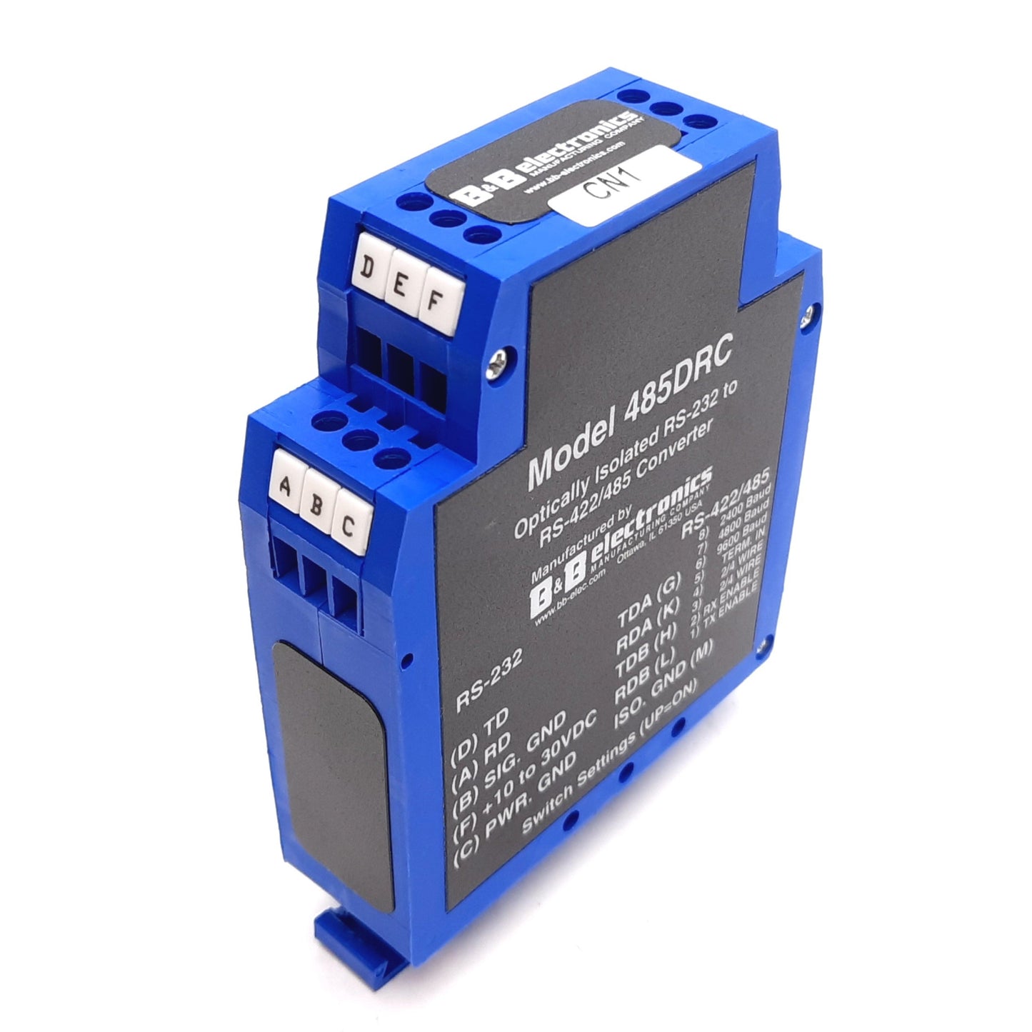 Used B&B Electronics 485DRC Optically Isolated Serial Converter, RS-232 RS-422/485