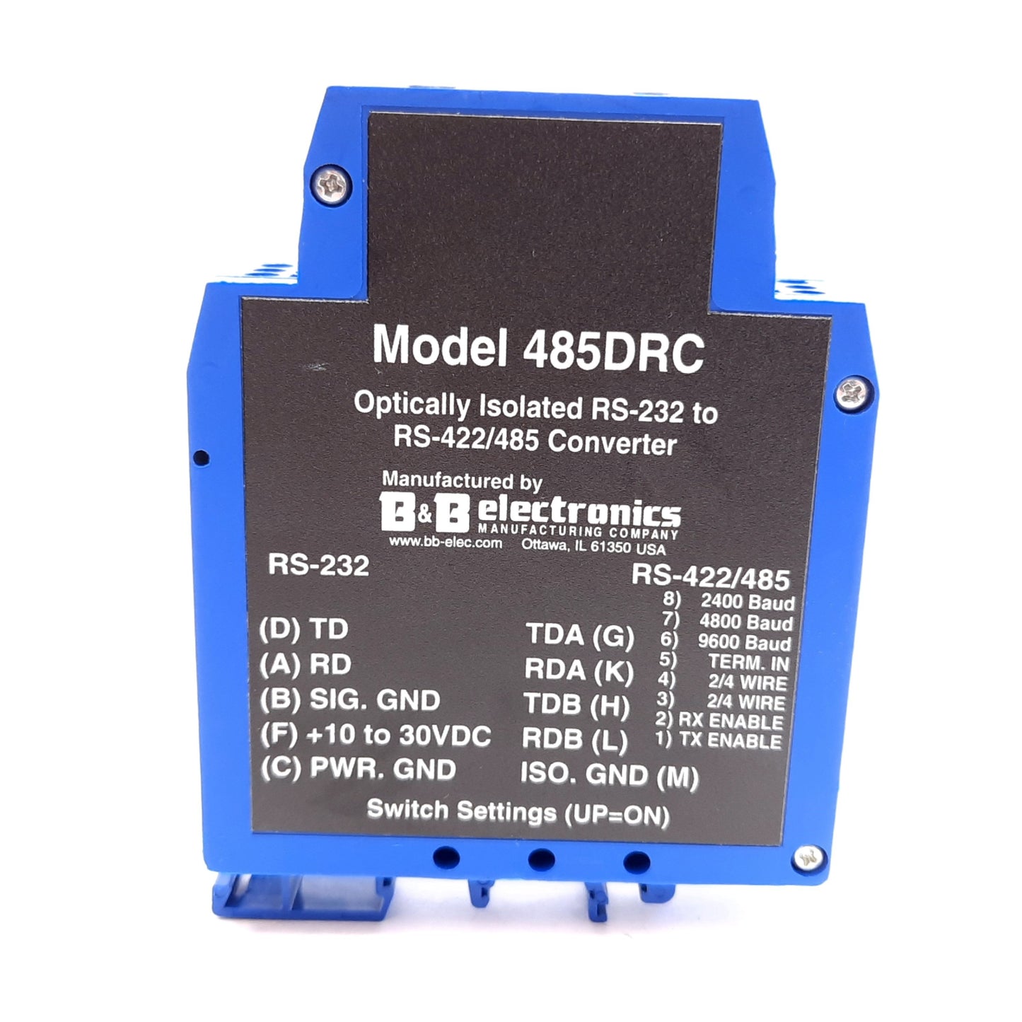 Used B&B Electronics 485DRC Optically Isolated Serial Converter, RS-232 RS-422/485