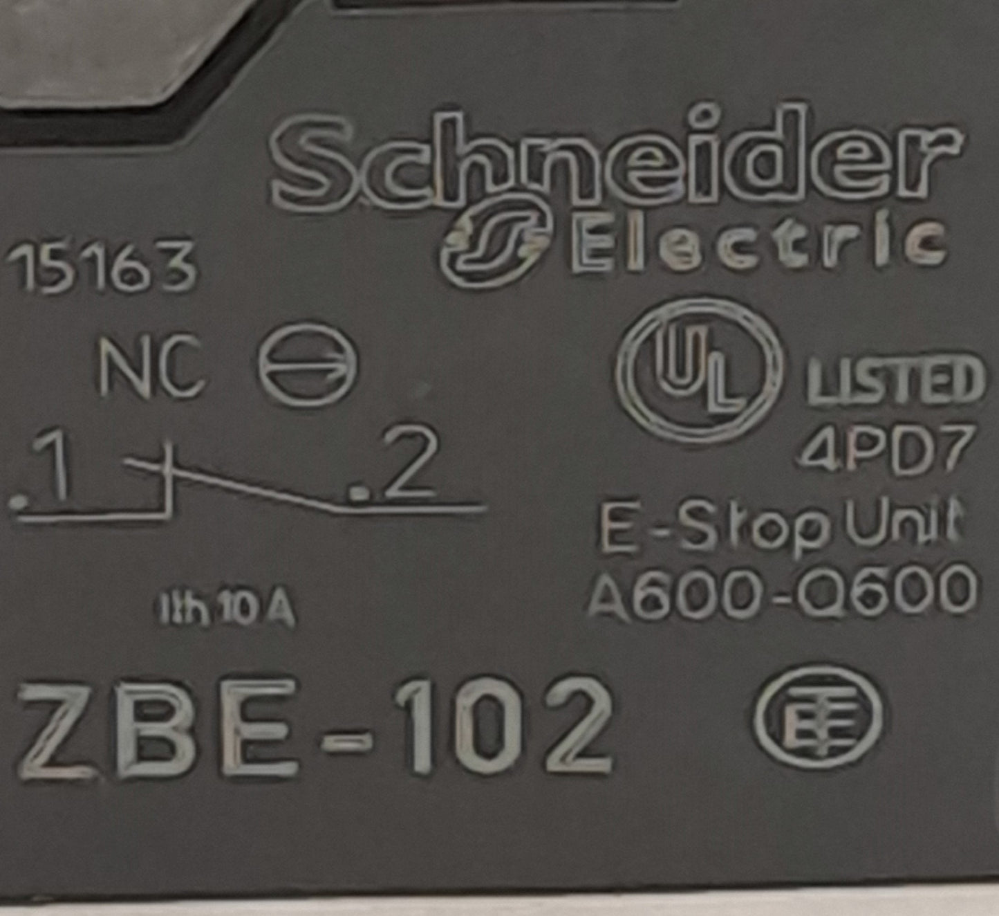 Used Schneider Electric XB5FG61C0, ZBE-102 Key Selector Switch w/ 2x Contact Blocks