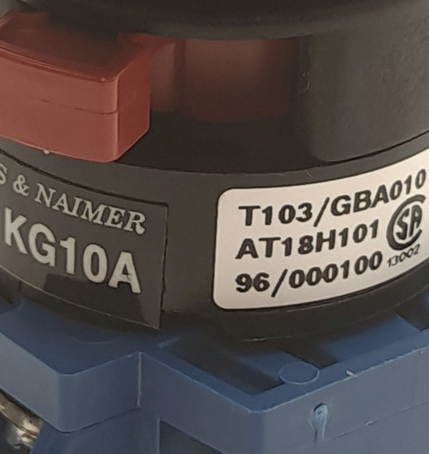 Used Kraus & Naimer KG10A.T103/GBA010 Selector Switch, 20A, 600VAC Max, 3-Pole, 2-Pos