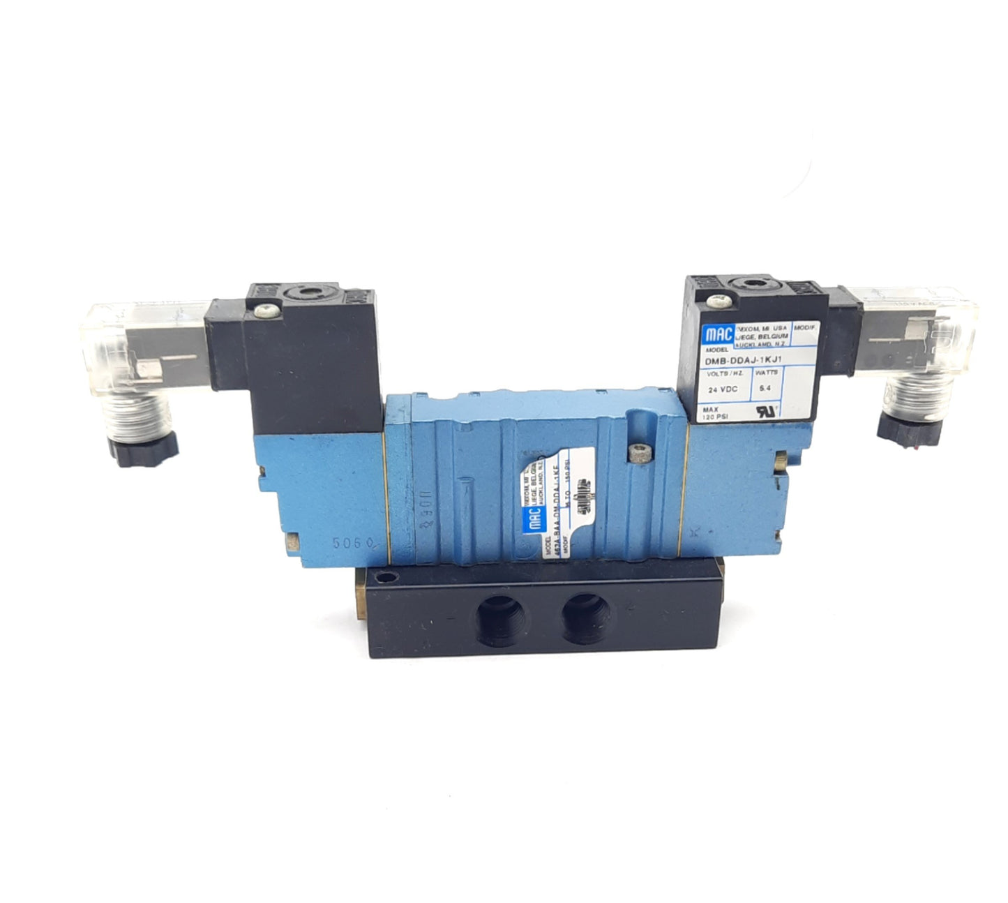 Used Mac 463A-BAA-DM-DDAJ-1KE Solenoid Valve W/DMB-DDAJ-1KJ1 x 2 24VDC 120PSI