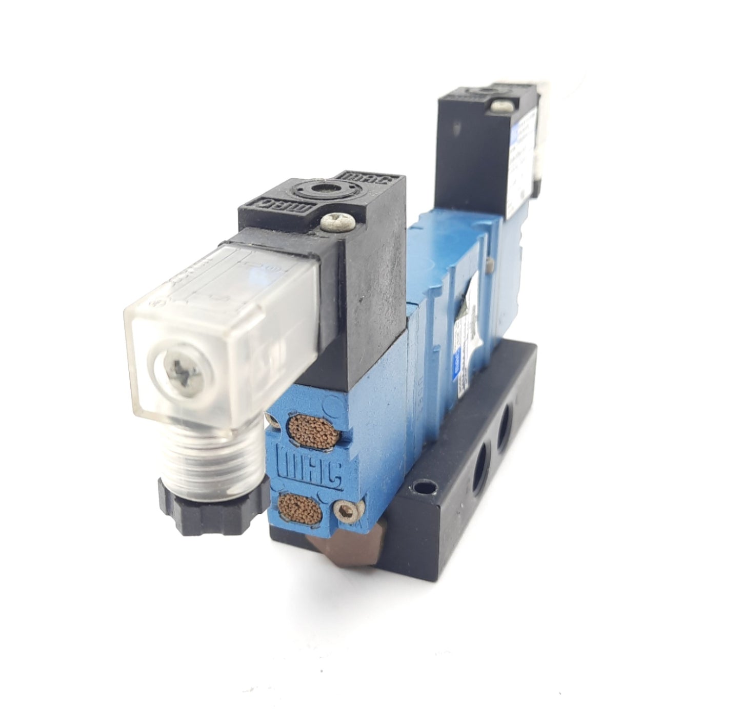 Used Mac 463A-BAA-DM-DDAJ-1KE Solenoid Valve W/DMB-DDAJ-1KJ1 x 2 24VDC 120PSI