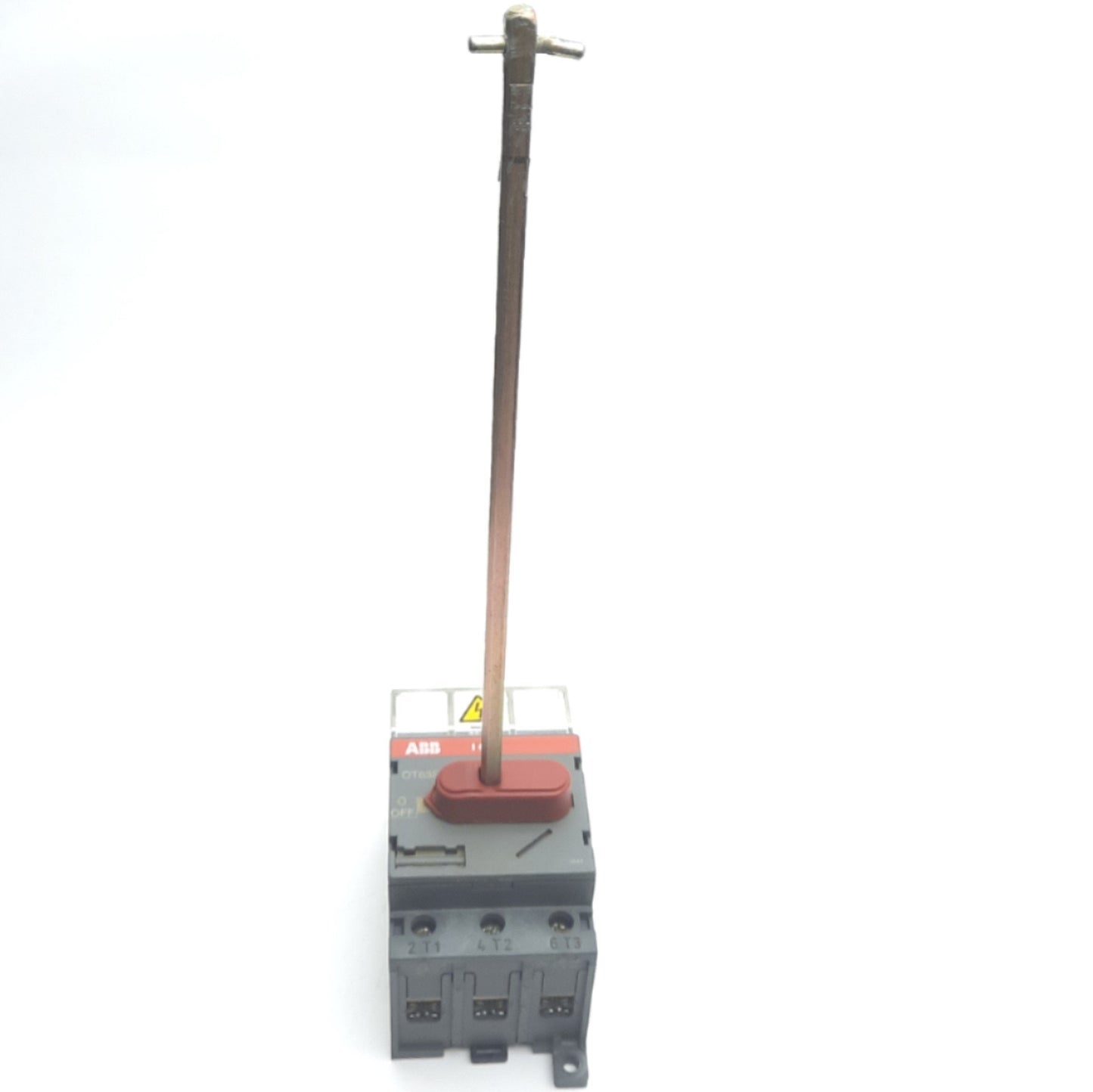 Used ABB OT63E3 Disconnect Switch w/8" Rod 3-Pole 80A 600VAC DIN Mount Screw Terminal